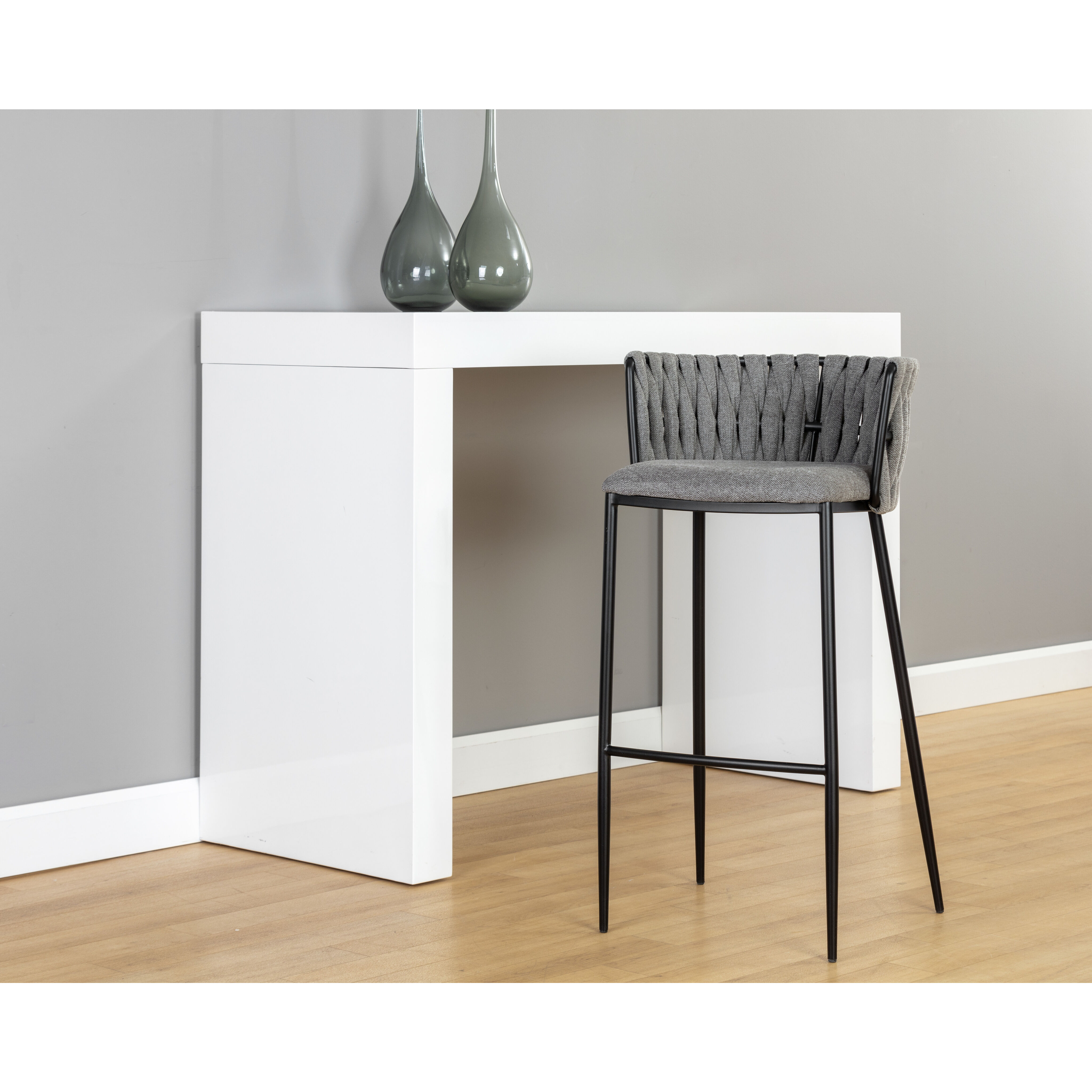 Sarai 37 inch Belfast Koala Grey Barstool